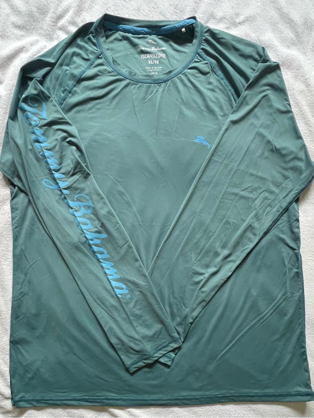 Tommy Bahama IslandZone Long Sleeve Swim Rash Guard UPF 50+ Protection
